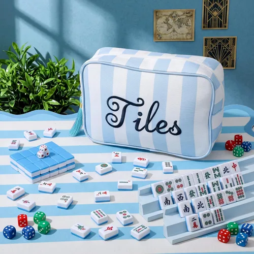 Vista 6 de Mini juego de azulejos de Mahjong americano para accesorios de regalo