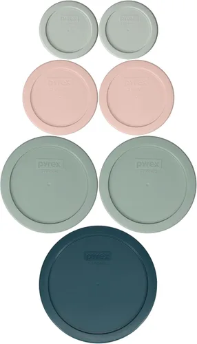 Vista 7 de Pyrex - 7 tapas de repuesto para alimentos con temática de mar profundo, fabricadas en Estados Unidos (1-Cup) Cadet Blue (2-Cup) Dark Blue