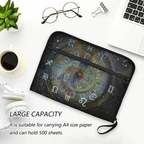 Vista 6 de susiyo Astrology - Carpeta de archivo expansible de doce signos del zodiaco, 13 bolsillos, tamaño carta A4, carpeta de archivo de acordeón