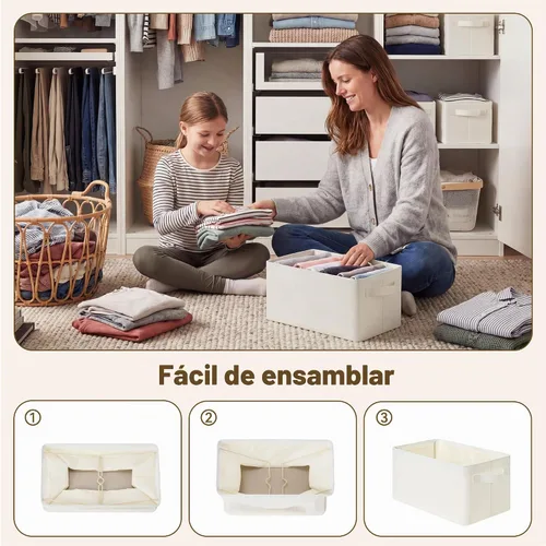 Vista 7 de GRANNY SAYS Contenedores de almacenamiento para armario, cesta de Beige
