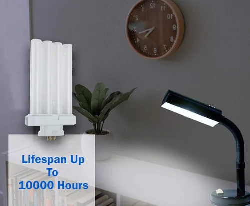 Vista 3 de Tubo de luz fluorescente, bombilla base de 4 pines, 27 vatios, 3000 K, luz a 1500 lúmenes, (paquete de 3)