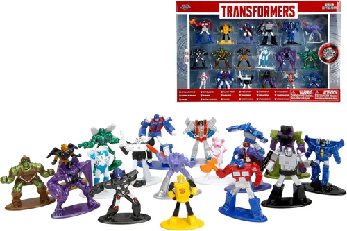 Vista 3 de Transformers - Juego de 18 figuras Wave 3 de 1.65 pulgadas fundidas a presión Nano Metalfigs, juguetes para niños y adultos