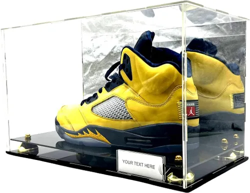 Vista 7 de Zapatos de fútbol vitrina caja soporte caja de deportes Memorabilia oro Riser espejo escaparate zapatillas
