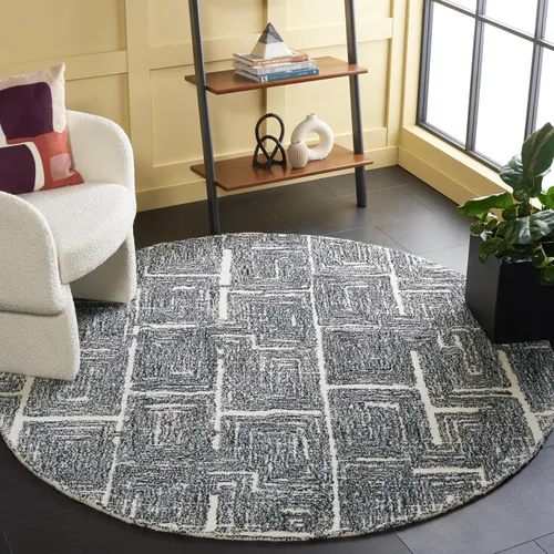 Vista 10 de SAFAVIEH Metro Collection - Alfombra de pasillo de 2 pies 3 pulgadas x 9 pies, color negro y marfil, diseño floral, lana hecha a mano, ideal