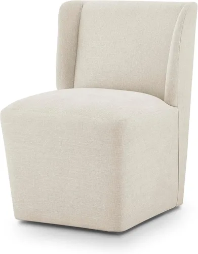 Vista 33 de KISLOT Juego de 1 sillas de comedor tapizadas con ruedas, color beige