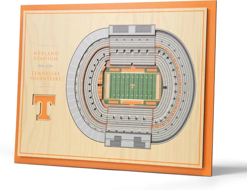 Vista 21 de YouTheFan - Póster para pared de la NCAA, vista de estadio en 3D de 5 niveles, Marrón
