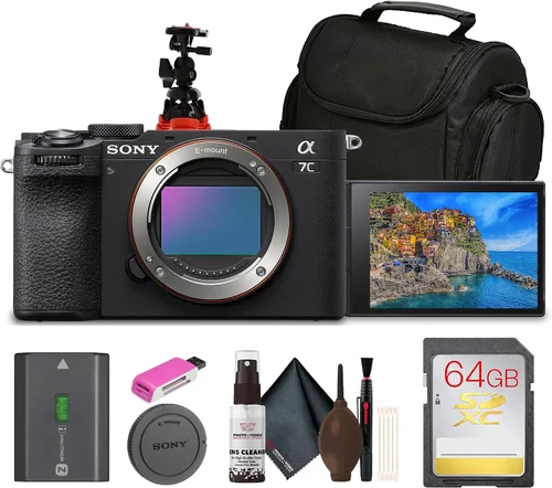 Vista 3 de Sony Cámara sin espejo a7C II con lente de 1.102-2.362 in y lector de Negro