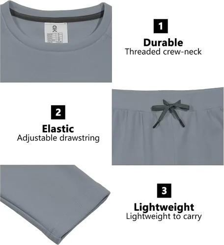 Vista 6 de Little Donkey Andy Conjunto de ropa interior térmica con forro polar para mujer, capa base, calzoncillos largos para clima frío, parte superior e