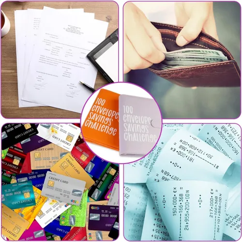 Vista 5 de BKDRL Desafío de ahorro de dinero con 100 sobres, forma fácil y divertida de ahorrar $5,050 - Carpeta de desafíos de ahorro, libro de desafíos