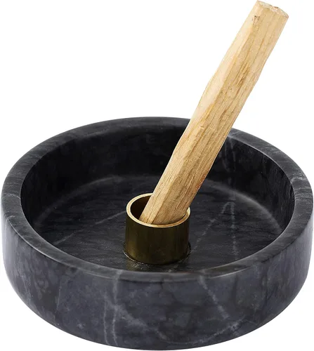Vista 8 de Soporte Palo Santo, quemador de incienso de mármol natural para palitos de Palo Santo, hecho a mano, madera de palo de incienso (negro natural)