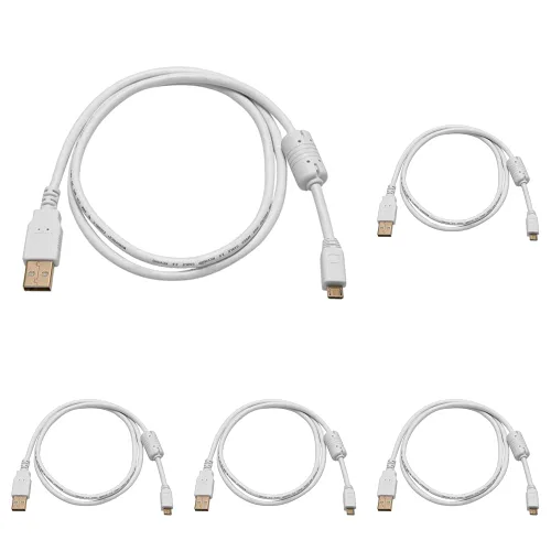 Vista 8 de Monoprice Cable USB 2.0 A macho a micro macho de 5 pines 28/24AWG con núcleo de ferrita (chapado en oro) (105459)