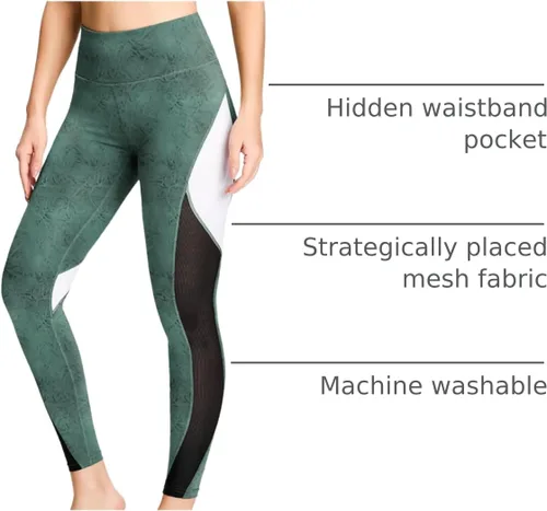 Vista 46 de Malla Queenieke 8030 de yoga, para correr, leggings con color combinado, para mujer