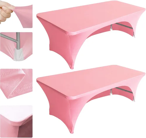 Vista 43 de Eurmax USA - Manteles rectangulares ajustables de elastano de 4 pies, mantel elástico para bodas, eventos o para decorar la mesa del patio