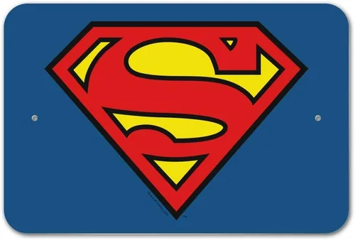 Vista 8 de GRAPHICS & MORE Letrero de Superman Classic S Shield Logo Home Business Office