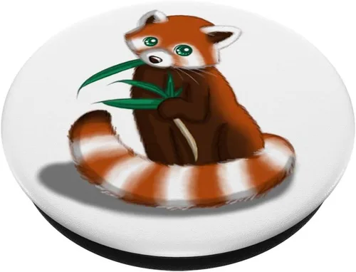Vista 2 de Bonito vaso de dibujos animados con diseño de panda roja – PopSockets Grip y soporte para teléfonos y tabletas