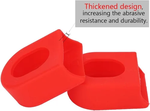 Vista 3 de VGEBY 2 Unids Crank Brazo Botas Protectores de Plástico Crankset Protectores para Mountain Road (Color Rojo) Ciclismo Suministros Protector De