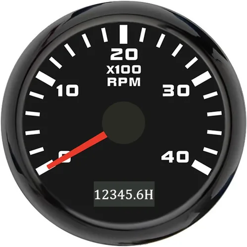 Vista 12 de ELING 52mm Generador 3000RPM Tacómetro con medidor de horas 12V 24V con retroiluminación roja