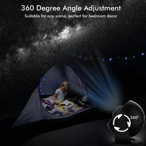 Vista 6 de Proyector de galaxia para dormitorio, proyector de estrellas de imagen HD, luz de galaxia, 13 discos de película planetario con perilla ajustable