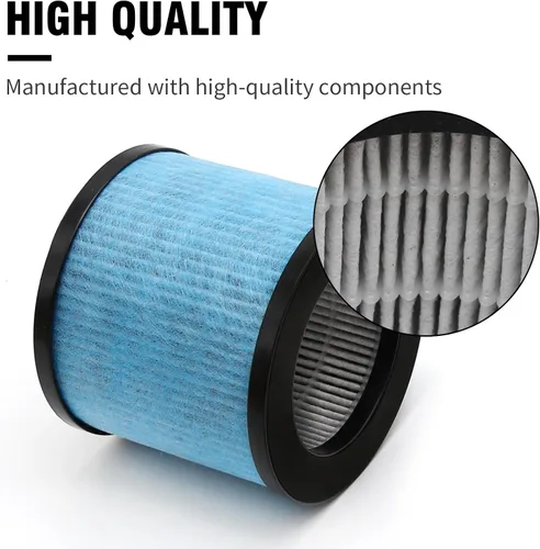 Vista 5 de TPAP002 Filtro HEPA de repuesto para purificador de aire TOPPIN TPAP002 Comfy Air C1, H13 HEPA tipo y prefiltro de carbón activado, TPFF002, paquete