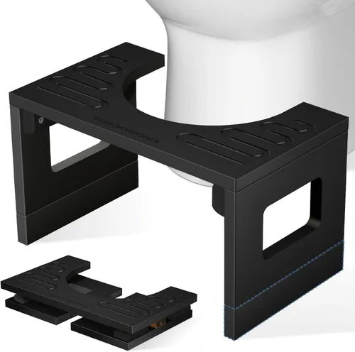 Vista 11 de KingPavonini Bamboo Toilet Stool Squat 7in & 9in Adjustable Height, Bamboo Bambú-nuevo