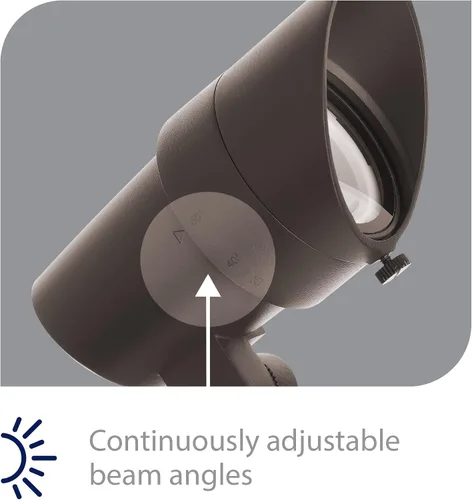Vista 4 de WAC Iluminación de paisaje, luz LED de 12 V de tamaño mediano con ángulo de haz ajustable y control de brillo integral, 50-1300 lúmenes, 2700 K, LED