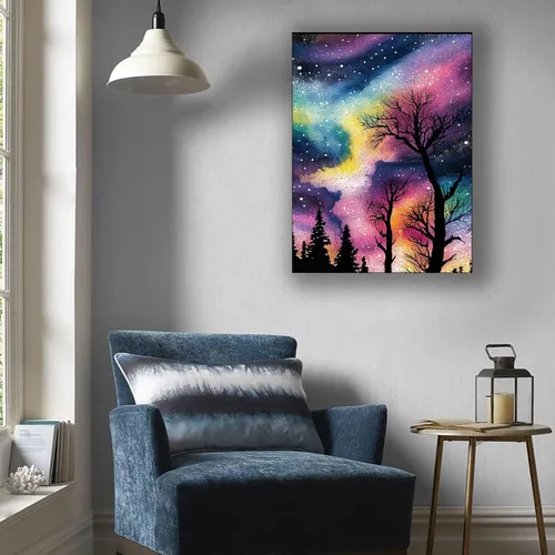 Vista 2 de CoHraeu Kits de pintura de diamante D para adultos, kits de pintura de diamantes de árbol de estrella, arte de gemas de arte de diamantes