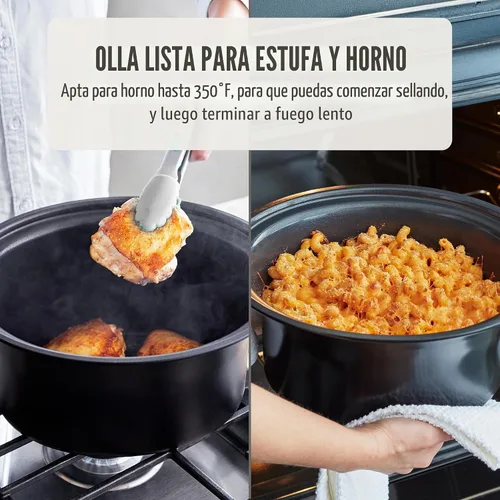 Vista 8 de GreenLife Olla de cocción lenta de 6QT, olla de cerámica antiadherente no tóxica sin PFAS, recipiente interior extraíble, programable, apta