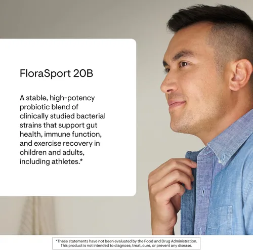 Vista 3 de THORNE - FloraSport 20B - Suplemento probiótico - Promueve el apoyo digestivo, la salud intestinal, la función inmunológica y el alivio ocasional