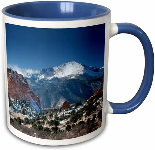 Vista 10 de 3dRose mug_38673_4 "Colorado Mountains Pikes Peak" - Taza negra de dos tonos, 11 onzas, multicolor Blanco