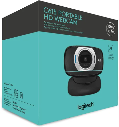 Vista 9 de Logitech. Webcam portátil C615 HD de 1080 pixel con autofoco, Negro talla única