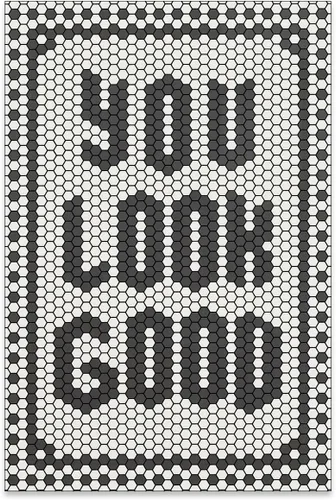 Vista 39 de Arte de pared con citas en blanco y negro minimalista moderno póster "You Look Good" de 08x10 pulgadas con marco negro impresiones en lienzo
