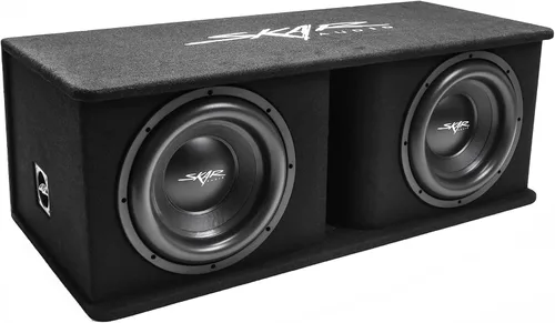 Vista 10 de Skar Audio Caja de subwoofer ventilada de la serie SDR con carga dual de 8 pulgadas y 1400 W SDR-2X8D4