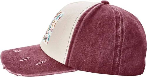 Vista 4 de NEZIH Gorra de béisbol unisex con estampado de alimentos saludables, ajustable, de mezclilla lavada, gorra de visera para papá
