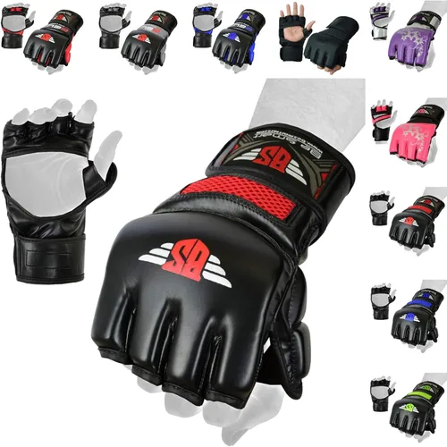 Vista 12 de BeSmart Guantes de MMA, guantes de kickboxing UFC, guantes de entrenamiento de MMA, equipo de entrenamiento de artes marciales mixtas, guantes