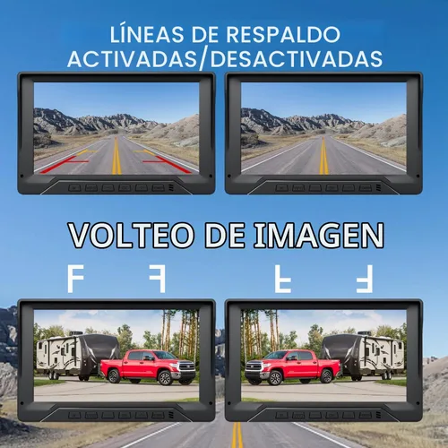 Vista 4 de Sistema de cámara de respaldo para RV, cámara de respaldo con cable de 7 pulgadas para camión, remolque, cámper, cámara de visión trasera HD 1080P