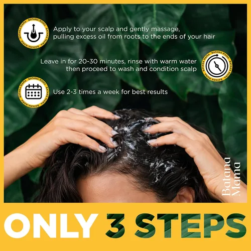Vista 3 de Aceite de batana prensado en frío de alta calidad para el crecimiento del cabello, 100% puro y orgánico, sin olor a quemado, mascarilla