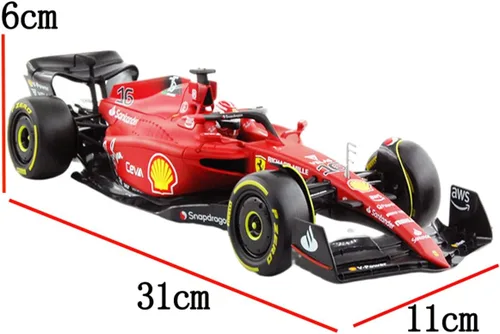 Vista 2 de XTD Bburago 118 Ferrari 2022 F1-75 16 55 F1 - Fórmula de carreras para automóvil de simulación estática de aleación fundida a presión 2022 F1-75 16
