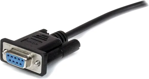 Vista 3 de StarTech.com Cable serial DB9 RS232 de 9.8 ft, recto, negro y cable de módem nulo serie RS232 de 10 pies - Cable de módem nulo - DB-9 (F) a DB-9 (F)