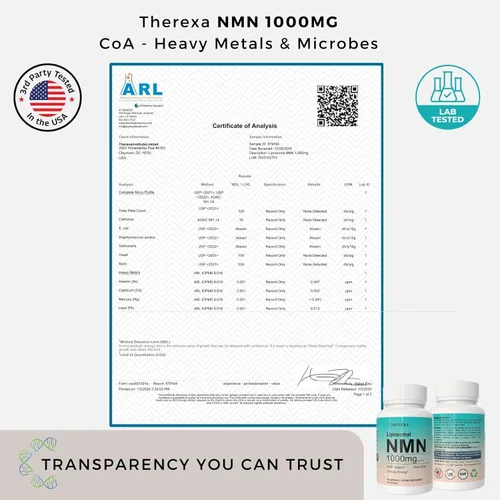 Vista 5 de Suplemento de NMN 1000mg Puro - NMN Liposomal para Suplemento de NAD+, Probado en EE. UU., 60 Cápsulas