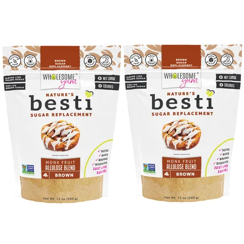 Vista 12 de Wholesome Yum Besti Sustituto Natural de Azúcar Moreno - Mezcla Edulcorante de Fruta del Monje Marrón Keto con Alulosa (Sin Eritritol) - Sin OMG