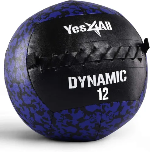 Vista 12 de Yes4All Bola de pared, bola de arena de hierro con peso de cuero suave para ejercicio multifuncional dinámico, 6 libras - 30 libras