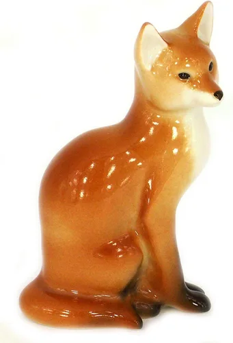 Vista 3 de Figura coleccionable de porcelana Lomonosov de zorro rojo sentado