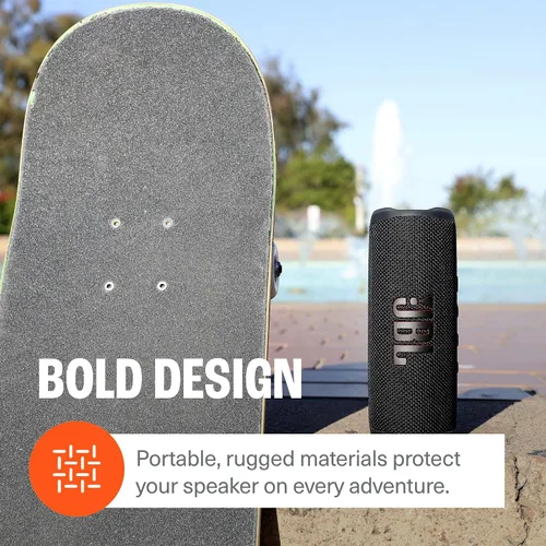 Vista 6 de JBL Flip 6 (negro) + paquete con divvi! Funda protectora rígida