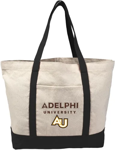 Vista 247 de Campus Lab Bolsa de lona con logotipo primario colegiado con bolsillo externo, bolsa de hombro reutilizable para ir de compras, playa Águilas A&m