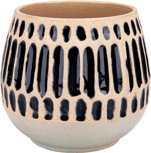 Vista 10 de Maceta de cerámica para plantas de interior y exterior, flor Marrón beige