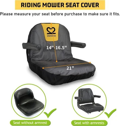 Vista 3 de Funda de asiento para cortacésped, funda de asiento de tractor Oxford de poliéster 600D resistente con superficie acolchada acolchada, funda