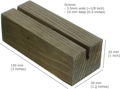 Vista 2 de Cedar and Ink Juego de 5 tarjeteros de madera para números de mesa del 1 al 20, soporte de letrero acrílico o números de mesa de papel, tarjeta