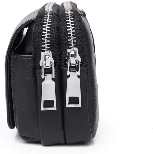 Vista 3 de Leather Waist Pack Belt Holster for Men Women Clip Holder Outdoor Travel Cover Pouch Purse Fanny Bag Cell Phone Case