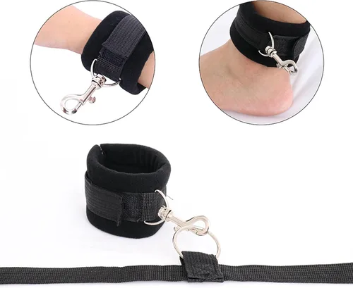 Vista 4 de Bed Bonage - Restricciones para adultos sexuales para adultos, cuerda de servidumbre y cuerda para brazos y piernas restricciones para la cama