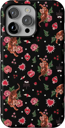 Vista 63 de Casely - Funda para iPhone 14 Pro Max, flores pintadas, Frida Kahlo Floral Girly, compatible con MagSafe